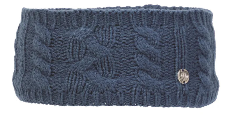Hy Equestrian Melrose Cable Knit Headband - Petrol Blue